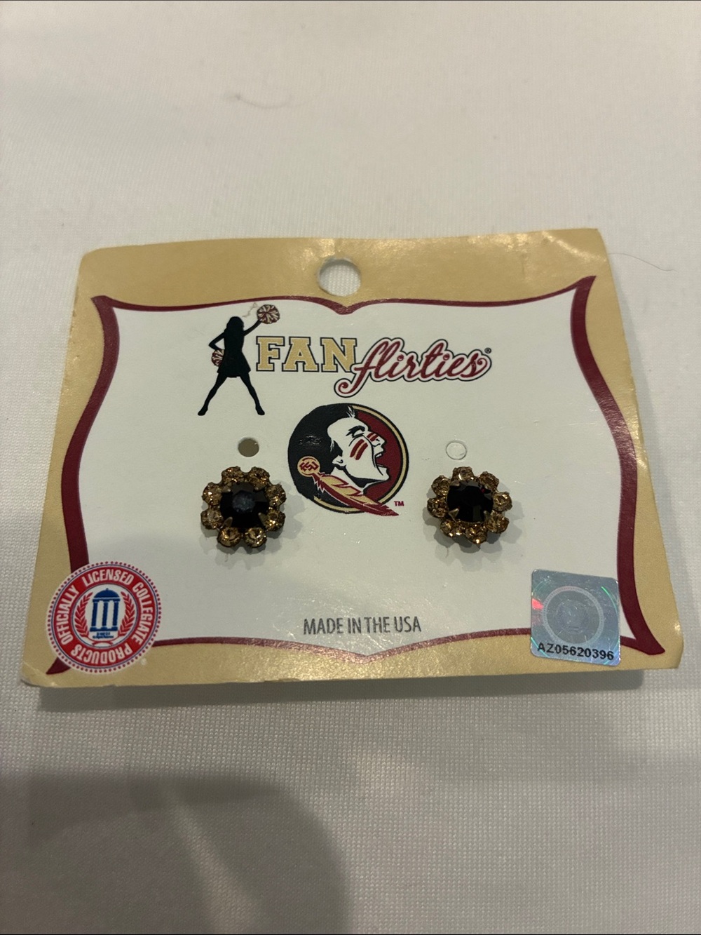 FSU/Seminoles Garnet and gold earrings. NWT
